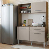 Armário de Cozinha Compacta 120cm Rustic/Crema