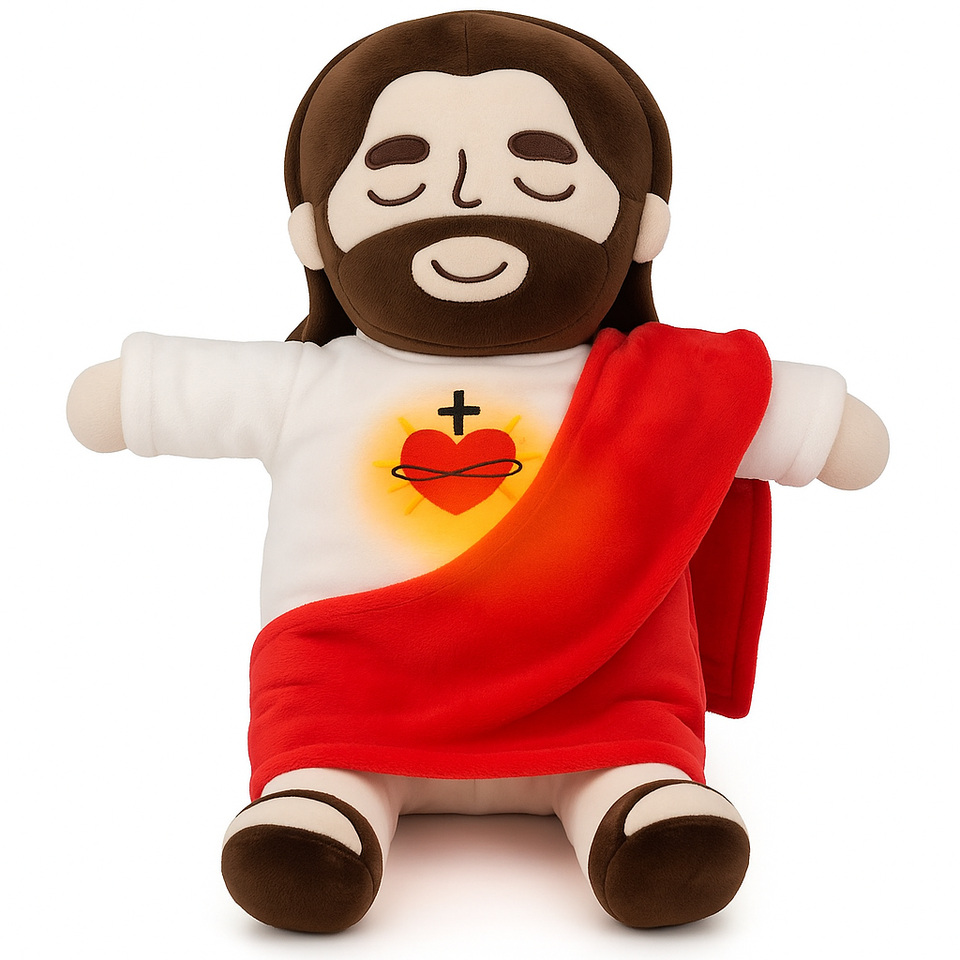 Boneco Jesus de Pelúcia™ – Respira, Canta e Ilumina sua Noite