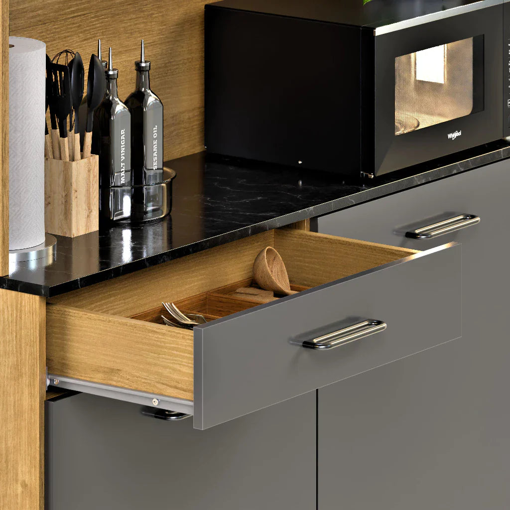 Armário De Cozinha Compacto Com 4 Portas E 1 Gaveta