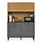 Armário De Cozinha Compacto Com 4 Portas E 1 Gaveta