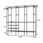 Arara De Roupa Cabideiro De Chão Sapateira Rack Organizador Multiuso Aço Inox
