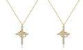 Colar Feminino Cruz Cravejada™ – Brilho Elegante em 3 Cores! [Compre 1 leve 2]