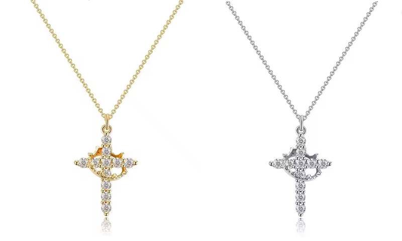 Colar Feminino Cruz Cravejada™ – Brilho Elegante em 3 Cores! [Compre 1 leve 2]