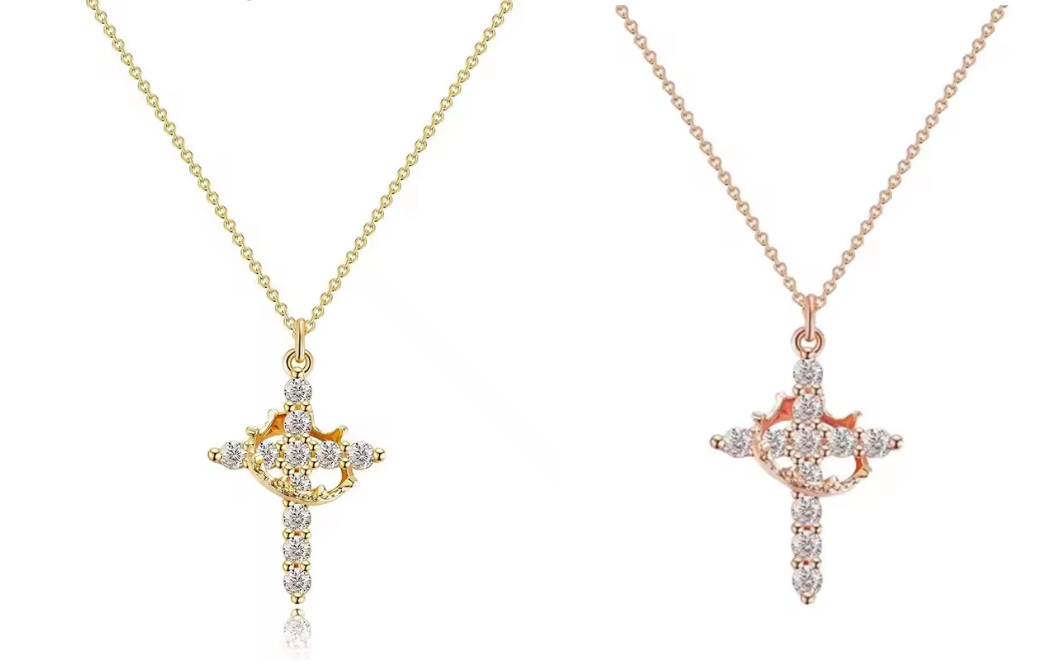 Colar Feminino Cruz Cravejada™ – Brilho Elegante em 3 Cores! [Compre 1 leve 2]