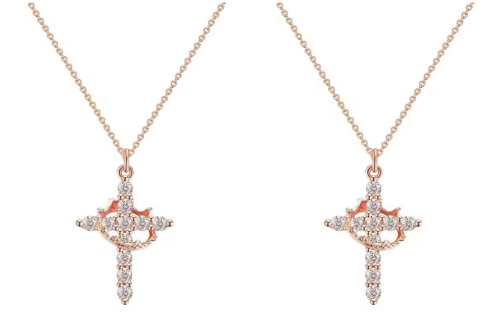 Colar Feminino Cruz Cravejada™ – Brilho Elegante em 3 Cores! [Compre 1 leve 2]